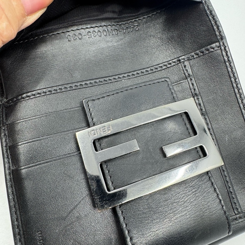Fendi Black & Brown FF Logo Wallet with Silver Hardware - Picture 8 of 8